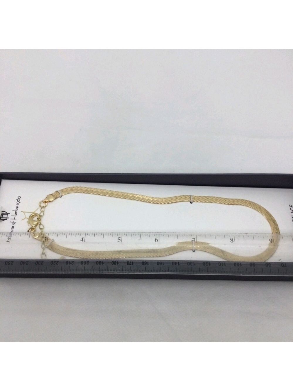 House of Harlow 1960 Gold Herringbone Necklace Elegant Design NWT NIB 16"+3" - Picture 3 of 3